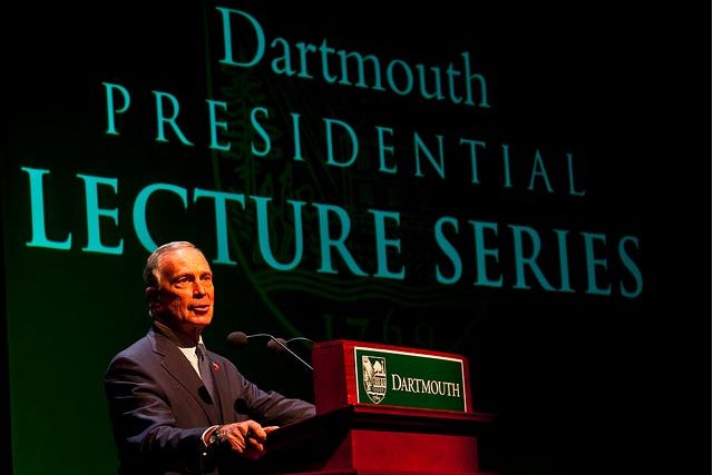 Photograph of Mayor Bloomberg at Dartmouth courtesy of Dartmouth